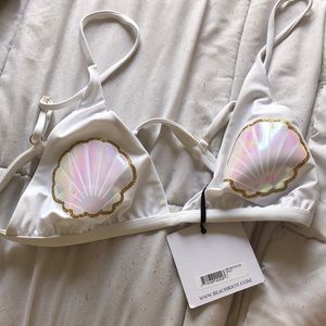 Beach Riot Marina Seashell Bikini Top L